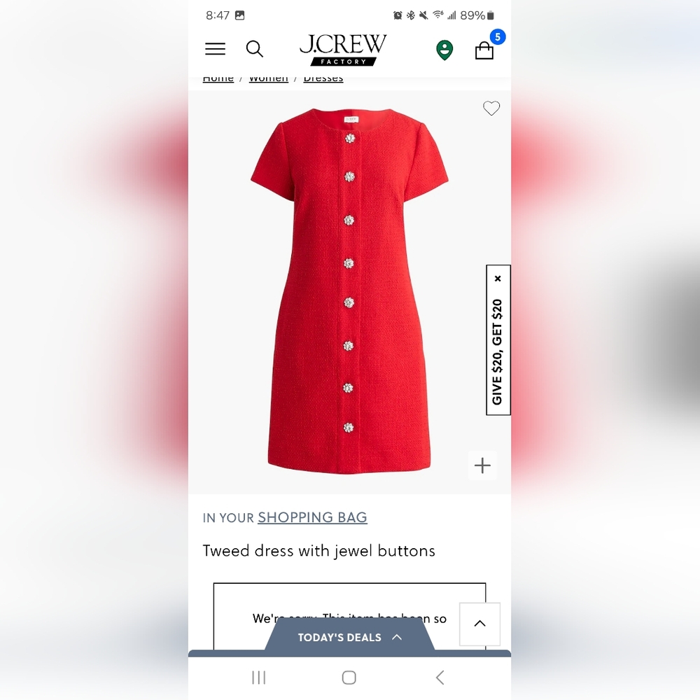 Tweed dress with jewel buttons JCrew